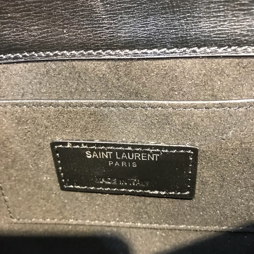 Saint Laurent Sunset Smooth Calfskin Handbag Shoulder Bag Black 442906 Silver